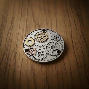 Steampunk Gear Toggle Switch Back Plate for Gibson or Epiphone, Industrial Metal Part