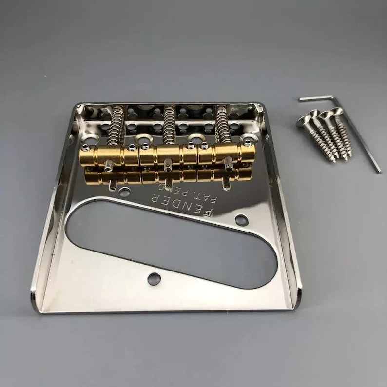 Guitar Bridge for Telecaster Nickel Brass Saddle Bridge Replacement ...