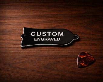 Custom Engraved Truss Rod Cover for Gibson Les Paul SG Acoustic 2ply | Personalized Guitar Part | Made in USA