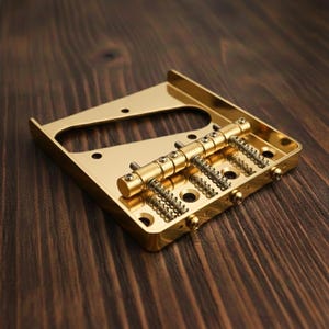 Puente de guitarra para Telecaster, puente de latón dorado, repuesto para guitarra eléctrica, kit de puente Fender Tele, accesorios de montaje para guitarra