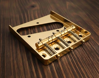 Gitaarbrug voor Telecaster Goudmessing Zadelbrug Vervanging Elektrische Gitaar Onderdelen Fender Tele Bridge Kit Gitaarmontagehardware: