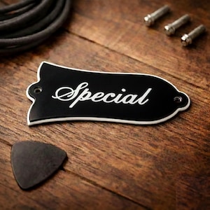 Gibson Sticker Truss Rod Cover Für Gitarre – Individuell Graviert, Passt Für Gibson USA & Andere | Personalisierter Text In Schwarz Custom Gitarren
