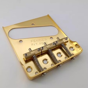 Guitar Bridge for Telecaster Gold Brass Saddle Bridge Replacement Electric Guitar Parts Fender Tele Double Notched Bridge