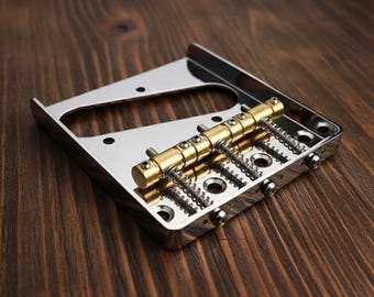 Gitaarbrug voor Telecaster Chrome Messing Zadelbrug Vervanging Elektrische Gitaar Onderdelen Fender Tele Bridge Kit Gitaarmontagehardware: