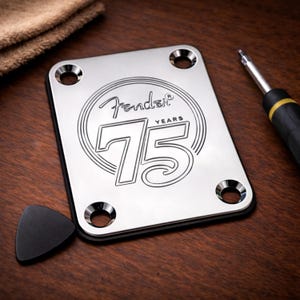 Fender Tribute 75th Anniversary Neck Plate for Strat & Tele, Metal Replacement