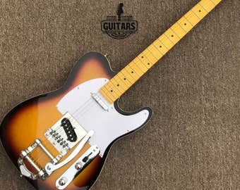Custom Shop Handcrafted Tele Style Electric Guitar - 3-Tone Sunburst w/ Tremolo