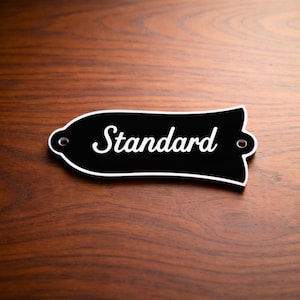 Vintage Script Standard Style Truss Rod Cover fits Gibson Les Paul, Left Handed 2-Ply Plate