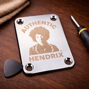 Authentische Hendrix Neck Plate für Fender Synthesizer & Tele, Chrom-Metallersatz