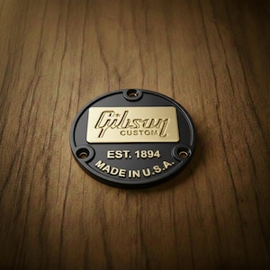 Custom Shop Style Toggle Switch Back Plate fits Gibson Les Paul, Black & Gold