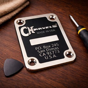 Charvel Tribute San Dimas Neck Plate, Metal Replacement Part, No Serial Number