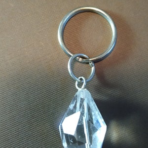 Quartz crystal key ring key chain Teardrop image 2