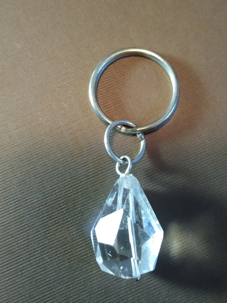 Quartz crystal key ring key chain Teardrop image 2