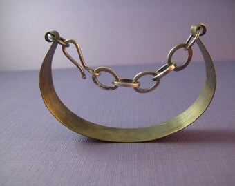 Viking bracelet  Brass & Sterling wearable two ways  diamond pattern