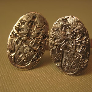Ancient crest shield cufflinks sterling silver