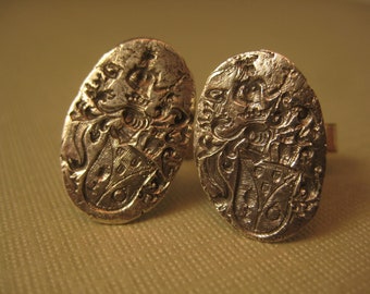 Ancient crest shield cufflinks sterling silver