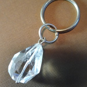 Quartz crystal key ring key chain Teardrop image 3