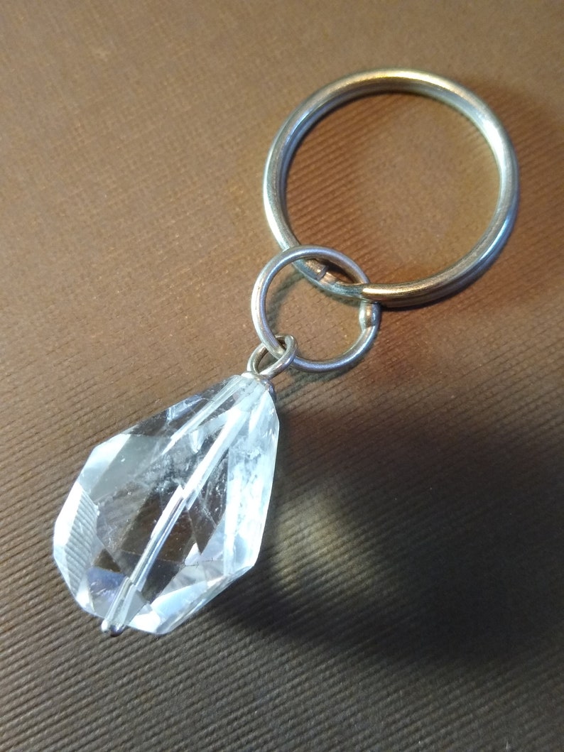 Quartz crystal key ring key chain Teardrop image 3