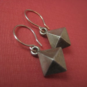 Double diamond pyramid earrings sterling silver image 6