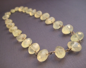 Prehnite bead necklace, new jade necklace Phrenite