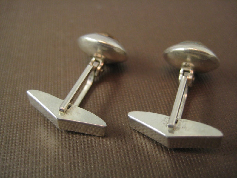 Sterling silver bronze hinged cufflinks