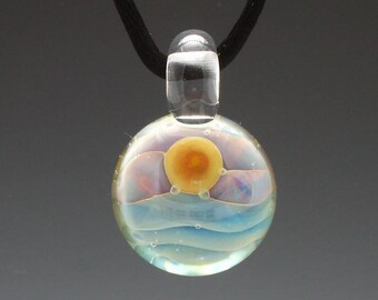 Hand Blown Glass Sunrise Pendant