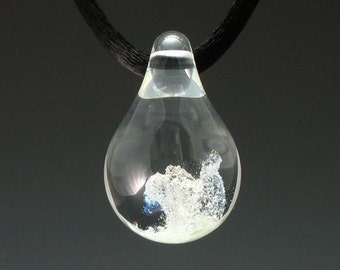 Hand Blown Glass Teardrop Pet Cremation Pendant