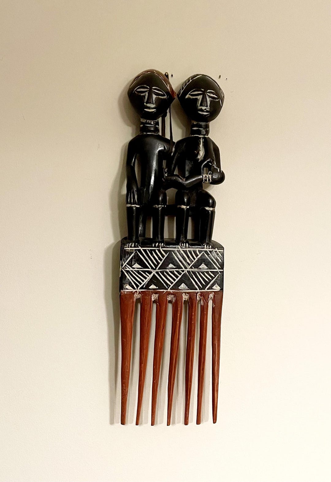 Hand-carved Rare Asante Comb, Authentic Ghana Wood Sculpture, African ...