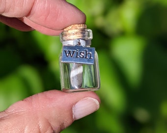 Miniature Wishing Stone in Bottle with Charm, Wishing Stone, Striped Rock, Lucky Rock, Banded Rock, Beach Rock, Harmony, Unique, Gift, Wish