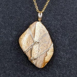 Picture Jasper Pendant Necklace Wire Wrapped Gift Idea Handmade Jewelry Stone Necklace Stone Jewelry Rock Necklace Unique Jewelry