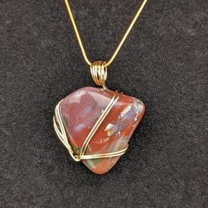 Fancy Jasper Pendant Necklace Wire Wrapped Gift Idea Handmade Jewelry Stone Necklace Stone Jewelry Rock Necklace Rock Jewelry Unique Jewelry