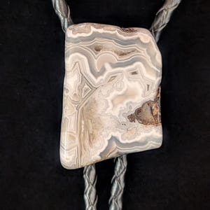 Laguna Achat Bolokrawatte Kundenspezifische Steinbolokrawatte Westliche Bolokrawatte Hochzeitsbolokrawatte Moderne Bolokrawatte Einzigartige Bolokrawatte Geschenk Cowboystil Graue Bolo
