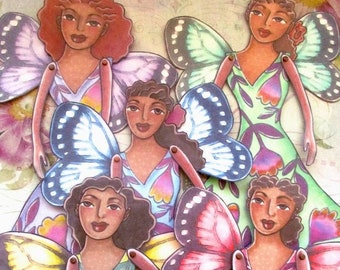 Butterfly fairy paper-dolls printable PDF in full color