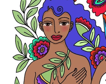 Mermaid Printable Coloring Page, coloring sheet