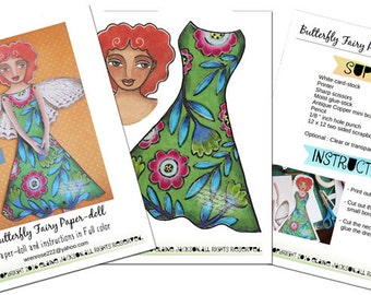 Butterfly fairy Printable Paper doll