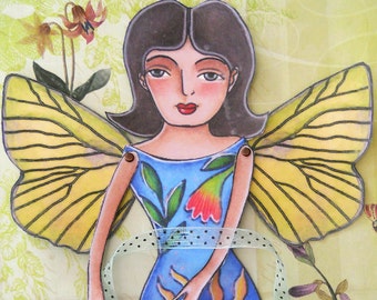 Butterfly fairy Printable Paper doll PDF