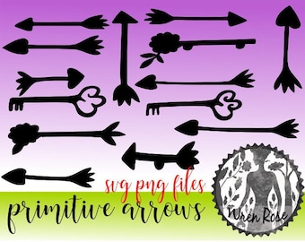 Primitive folk art valentine arrows svg png cutting files