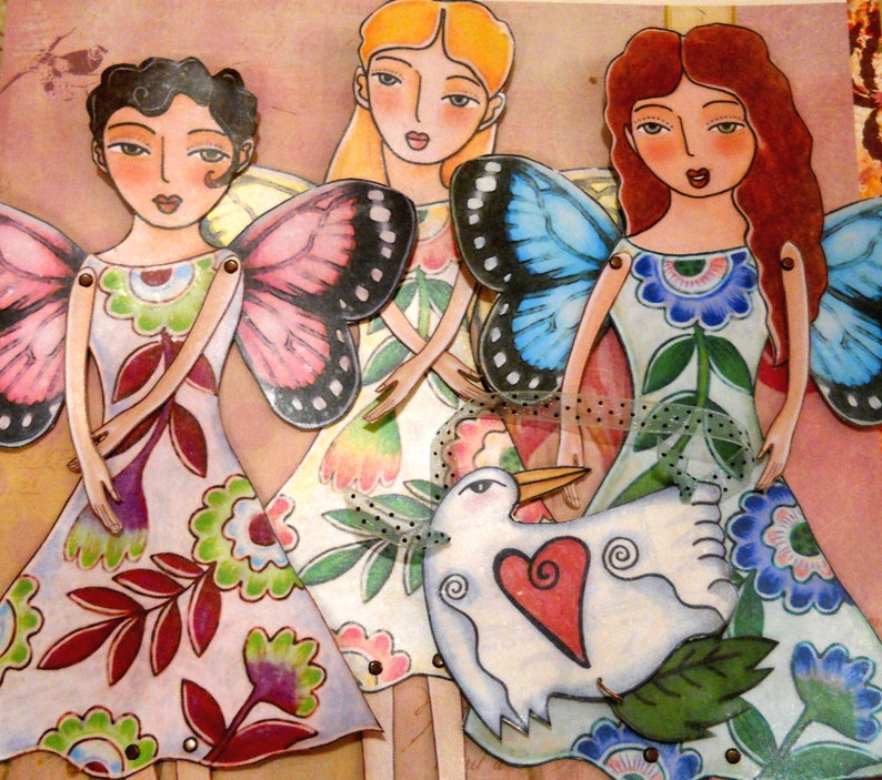 Butterfly Fairy printable paper doll PDF image 1