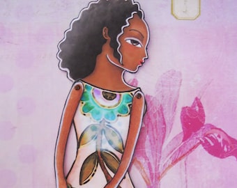 Hand painted printable Paper-doll Lia
