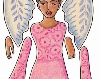 Angel of the Heart printable paper doll pattern