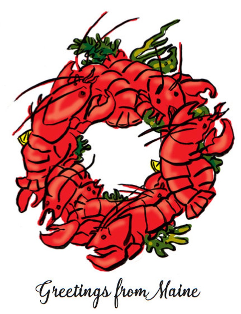 Lobster Wreath Greetings from Maine image 3