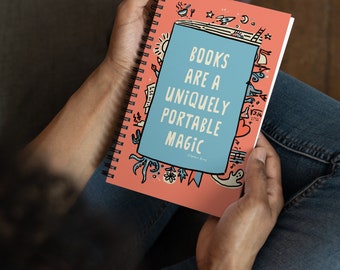 Books are magic - Spiral notebook (red)