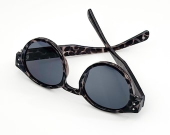 Occhiali da sole rotondi polarizzati / Occhiali da sole in acetato tartarugato / Occhiali da festival di tendenza / Unisex UV400