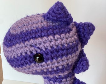 Handmade striped purple dinosaur