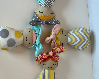 Set of 4 handmade cloth dollys