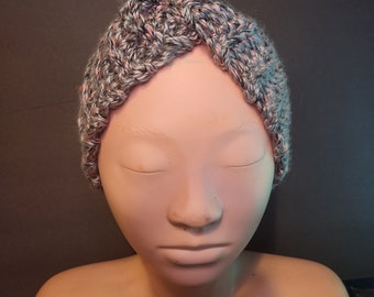 Pink, Gray, and Black  Ear Warmer/Headband