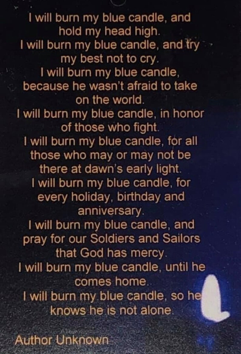 US NAVY Sailor Blue Light Candle Poem Lantern W/ Anchor Charm Etsy