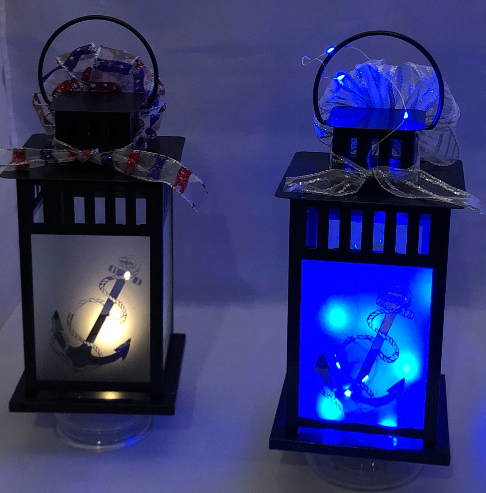 US NAVY Blue Light Candle Poem Lantern The Original Etsy