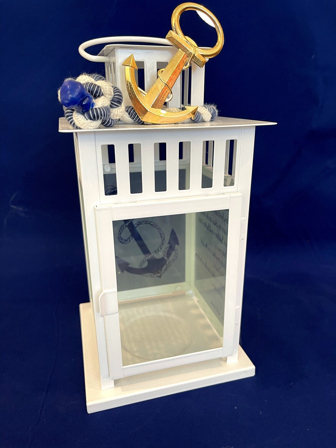 US NAVY Sailor Blue Light Candle Poem Lantern w/ Anchor Charm Etsy