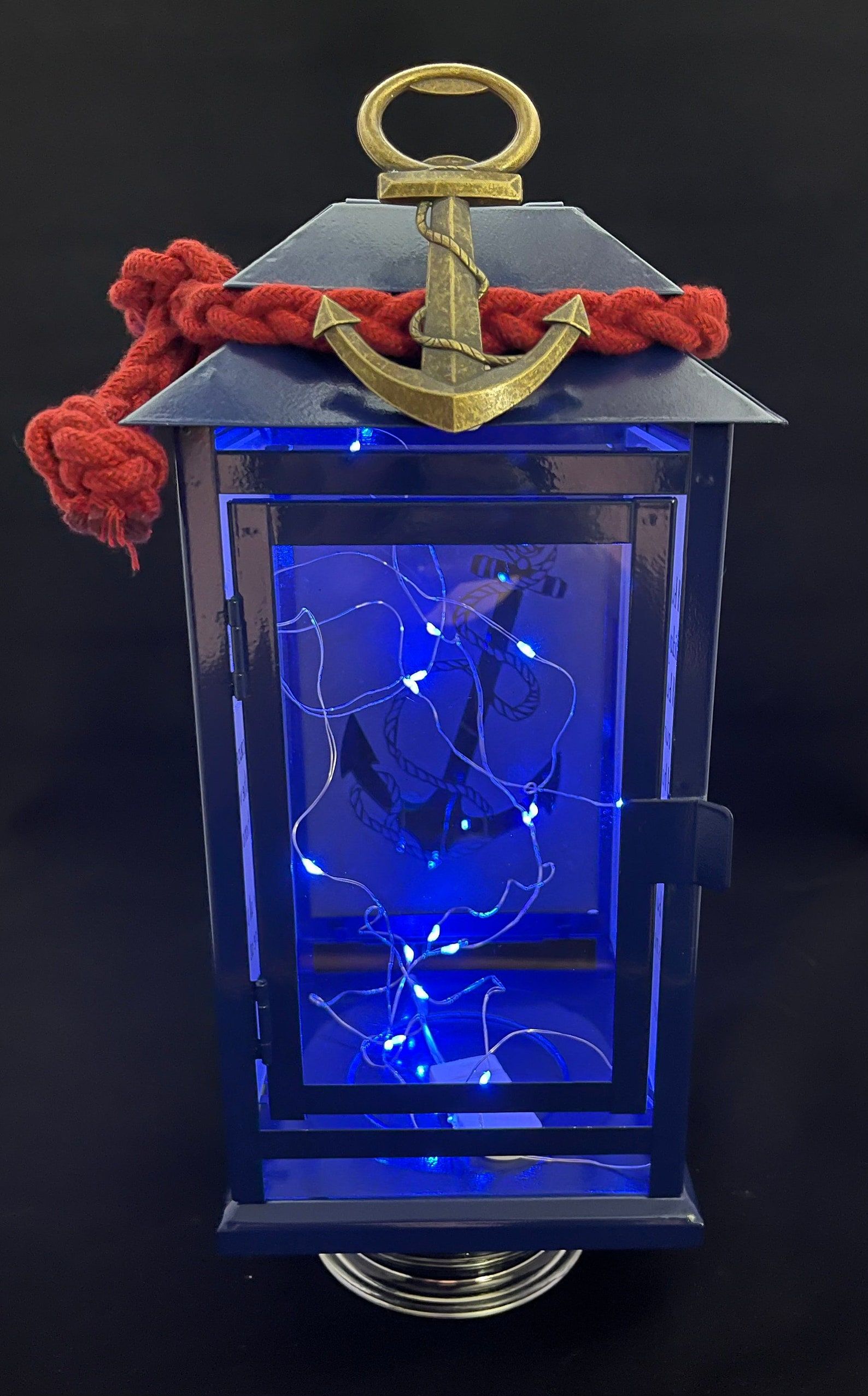 US NAVY Sailor Blue Light Candle Poem Lantern W/ Anchor Charm Etsy