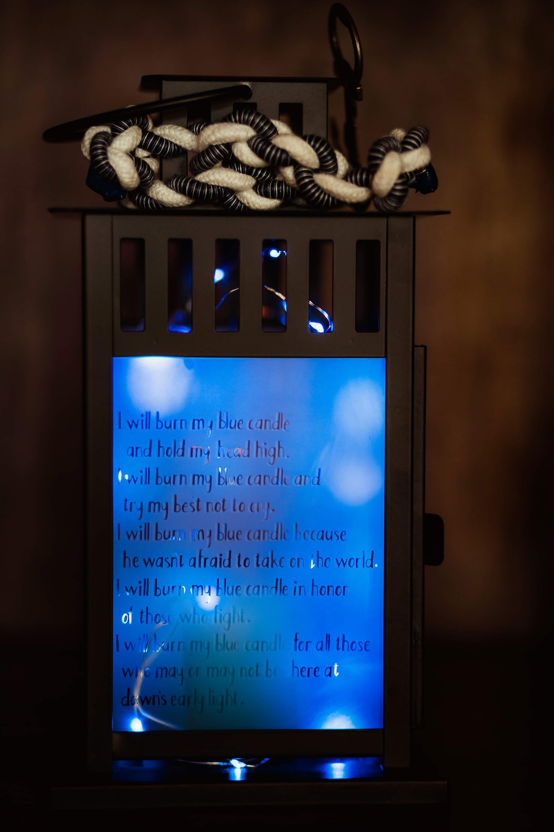 US NAVY Sailor Blue Light Candle Poem Lantern w/ Anchor Charm Etsy